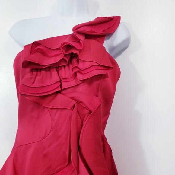 BCBGMaxAzria Jonesy Ruby Red Ruffle Mini Dress - Picture 2 of 13